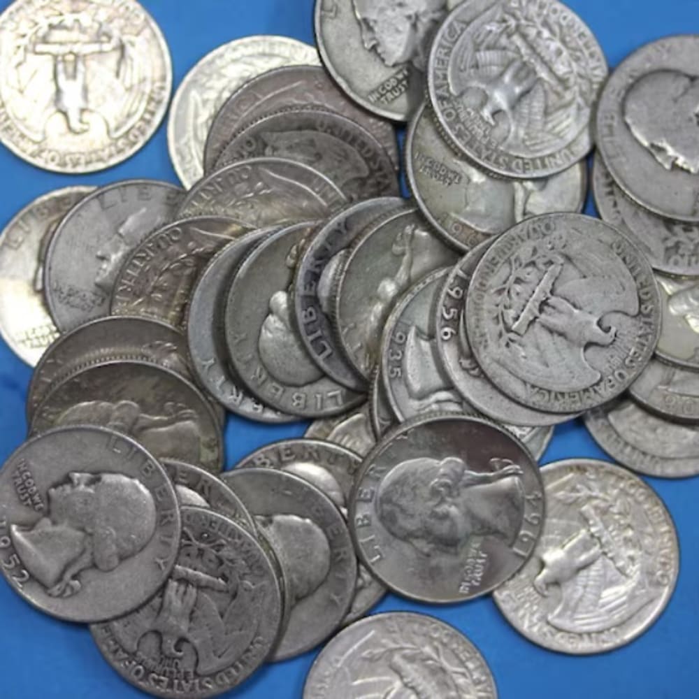 Half Troy Pound George Washington Quarters Junk Silver U.S. Coins 186.6 grams About 7.50 Face Value 90 Percent Silver